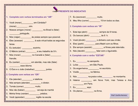 Presente Verbos Regulares Worksheet Hot Sex Picture