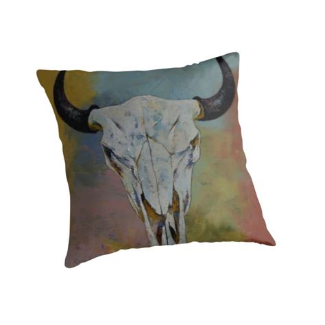 Bison Skull Throw Pillow For Sale By Michael Creese Skull Throw