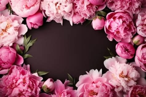 Peony Flowers Border Background Graphic By Forhadx5 · Creative Fabrica