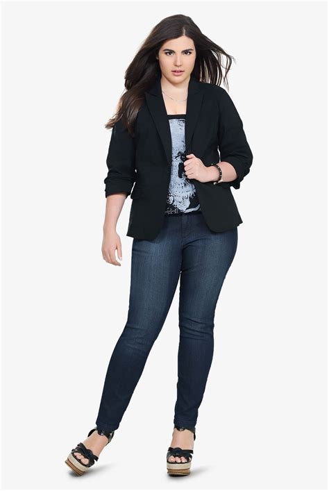 Studio Lexington Millennium Stretch Blazer Black Trendy Plus Size