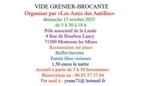 Montceau Vide Greniers Et Brocante La Mode Antillaise L