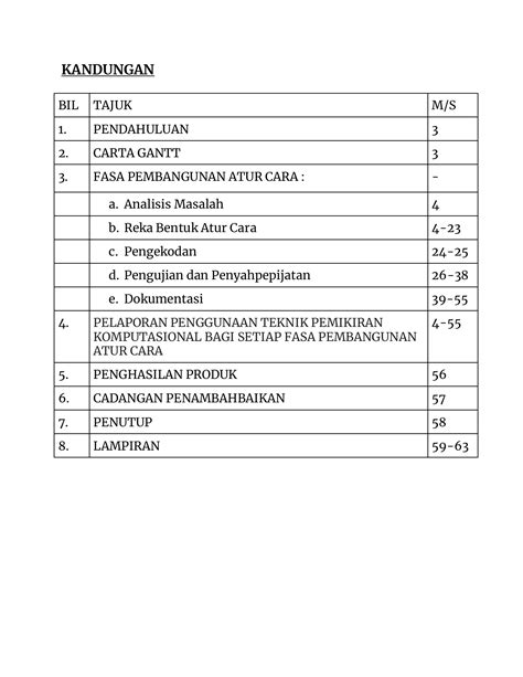 Kerja Kursus Ask Tingkatan 3 Format Pelaporan Kerja Projek Ask