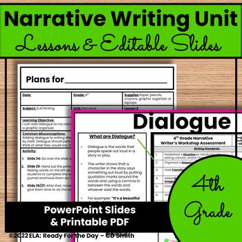 4th Grade CCSS Narrative Writing Writer S Workshop Unit Plan TPT