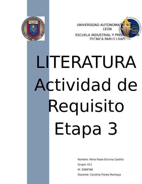 Lit Req Etapa 3 REQUISITO 3 UNIVERSIDAD AUTONOMA DE NUEVO LEON