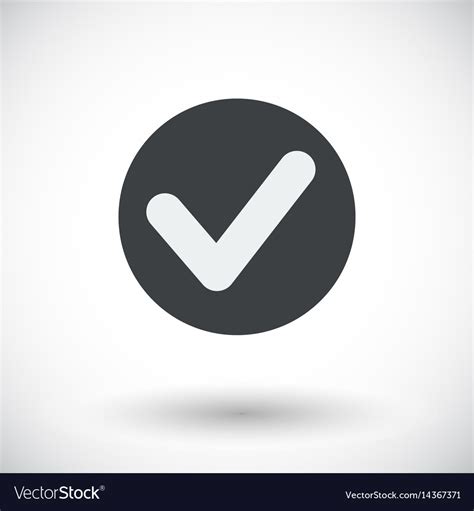 Single Check Mark Flat Icon Royalty Free Vector Image