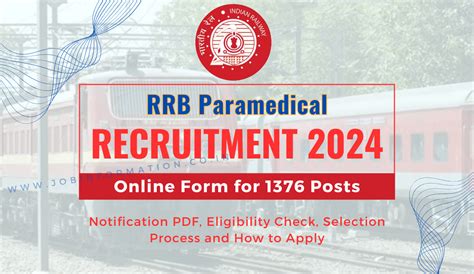 RRB Paramedical Recruitment 2024 Out Online Form For 1376 Posts Age