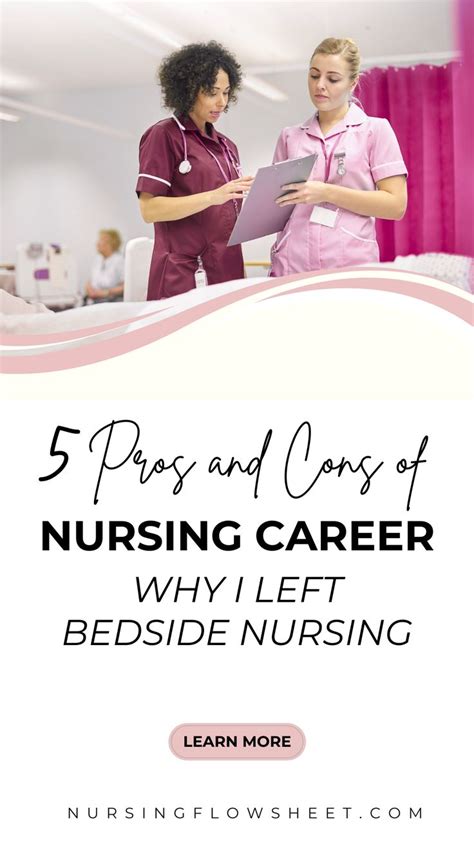 5 Pros And Cons Of Nursing Career Why I Left Bedside Nursing Nursing Career Nurse Blogger