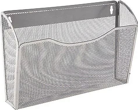 Ybm Home Mesh Single Pocket Wall Mount File Holder For Office Silver