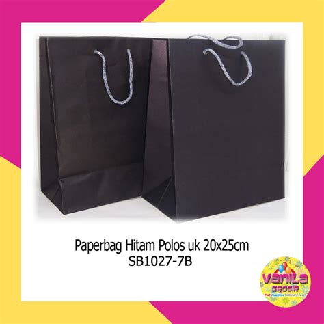 Jual 12Pcs Paperbag Polos Hitam Uk 20x25cm Paperbag Souvenir Kado