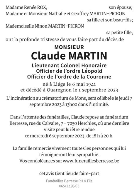 Monsieur Claude Martin Fun Railles Berresse