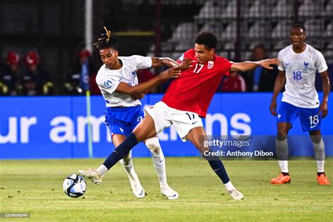 Michael OLISE of France and Antonio NUSA of Norway during the U21 ...