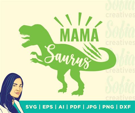 Mama Saurus Svg T Rex Dinosaur Svg Mama Svg Girl Dino Etsy Australia