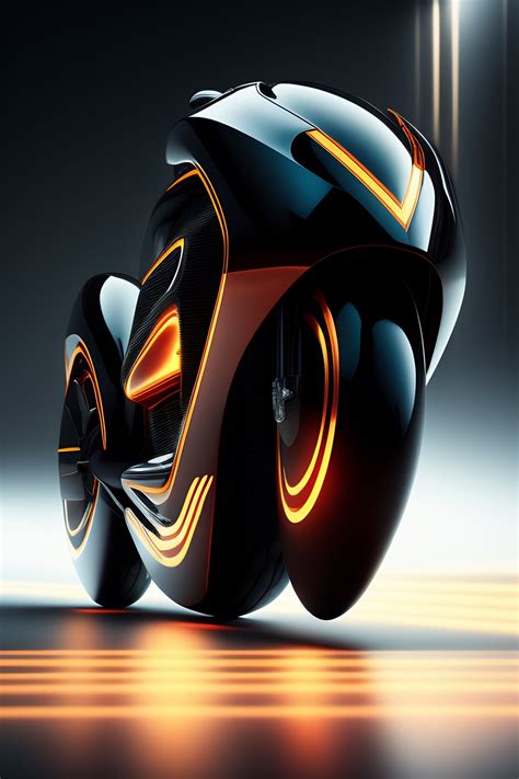 Lexica Poster Medium Shot Futuristic Tron Motorcycle Made Of