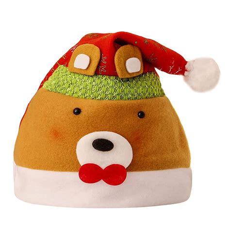 Fusipu Christmas Hat Cute Cartoon Stretchy Plush Ball Snowman Elk Santa