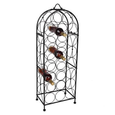 Veryke Wine Rack Metal Free Standing 23 Bottles Wine Bottle Storage