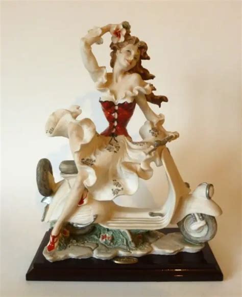 Large Giuseppe Armani Capodimonte Florence Figure Of Lady On Scooter Joy Ride £36000