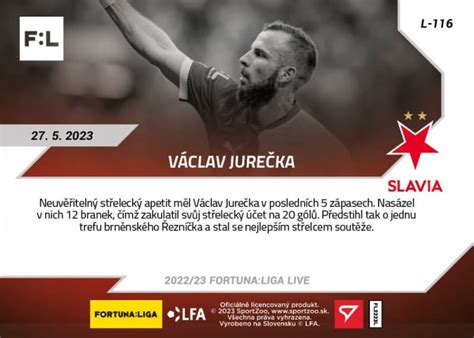 Veselý drak Fotbalová karta Fortuna Liga 22 23 L 116 Václav Jurečka