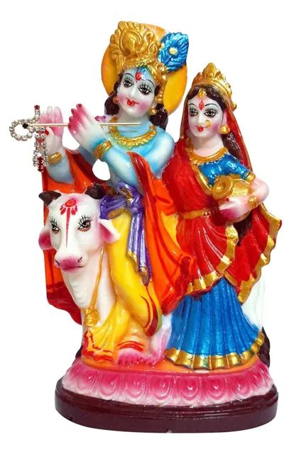 Hindu God Lord Krishna Kanha Radha Idol Sculpture Statue Figurine