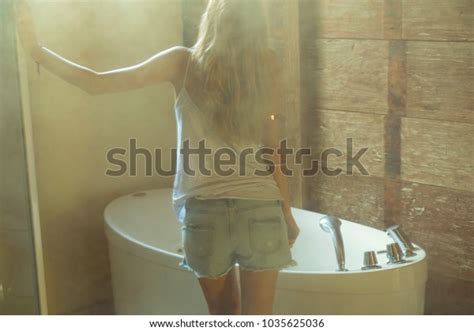 Sensual Pretty Woman Posing Lingerie Bathroom Stock Photo Shutterstock