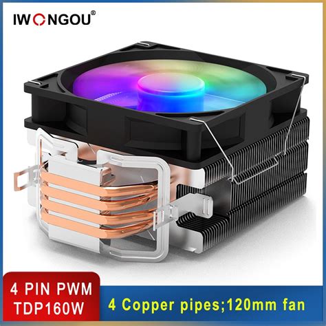 Iwongou Cooler Processor X Heat Pipes Cpu Cooler Pin Mm Fan For