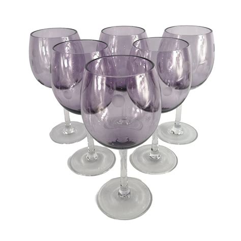 Waterford Marquis Polka Dot Wine Glasses Full Set Of 6 Purple Goblets Mint Etsy