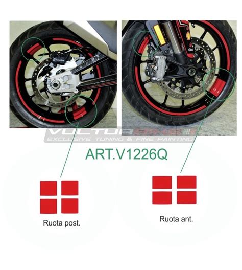 Rettangoli Adesivi Colorati Per Ruote Ducati Multistrada V4 950