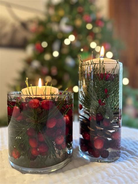 Christmas Candle Centerpieces