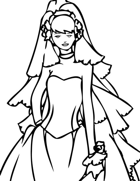 Wedding Dress Coloring Pages At Free Printable