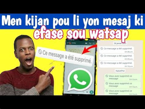 kòman pou li yon mesaj ki efase sou watsap YouTube