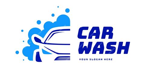 Premium Vector | Car wash vector logo cyan blue color
