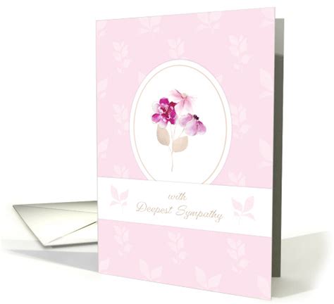 With Deepest Sympathy Pink Flowers Card 1686176