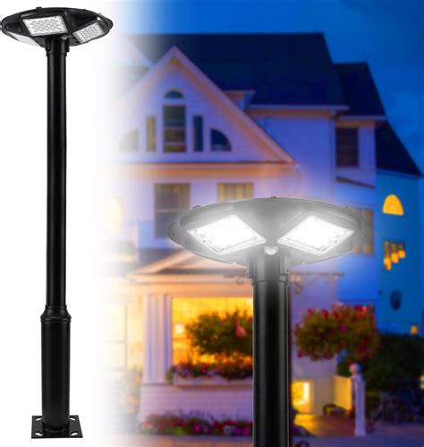 Hcoor Outdoor Lamp Post Light With Inch Pole Ip Waterproof Solar