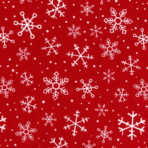 Rtc Fabrics Cotton Christmas Holiday Snowflake Poppy Fabric Per