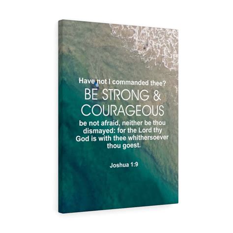 Scripture Walls Be Strong And Courageous Joshua Ocean Bible Verse