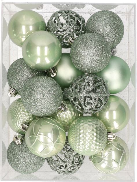 X Stuks Kunststof Kerstballen Eucalyptus Groen Cm Kerstversiering