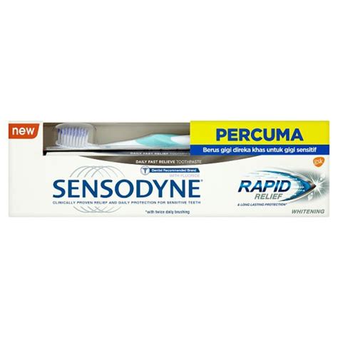 Sensodyne Rapid Relief 100g Whitening Foc Toothbrush Health