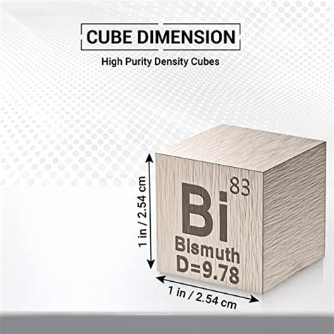 Bismuth Cube Metal Element Cubes Laser Engraved Density Cube Set