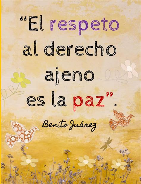 Cuaderno De Notas Benito Juarez El Respeto Al Derecho Ajeno Es La