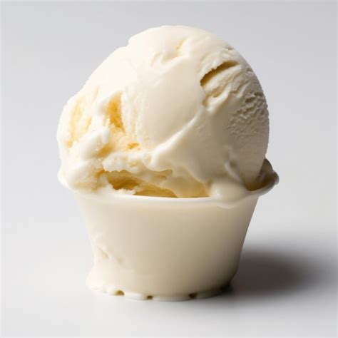 Premium Photo A Vanilla Ice Cream Scoop Sits In A Cup