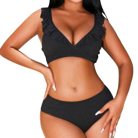 Szxzygs Swimsuit Women Sexy Women High Waisted Bikini Sexy Push Up Two