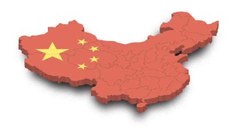 D Karte Von China Und Provinz Und Flaggenmuster Premium Vektor