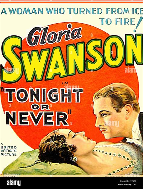 Tonight Or Never Movie Poster Stock Photo Alamy