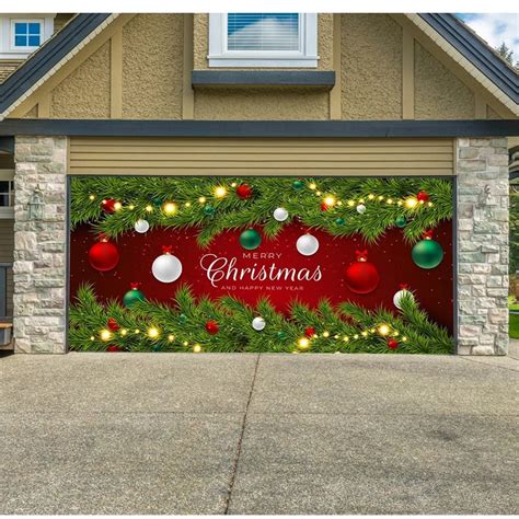 7 X 16 Ft Merry Christmas Holiday Banner Garage Door Cover Murals