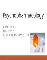 Chapter 4 Psychopharmacology Summer 2020 1 Pptx