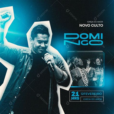 Igreja Do Amor Novo Culto Domingo Gospel Flyer Social Media Psd