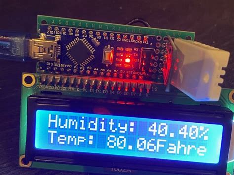 Arduino Nano DHT22 LCD 16x2 I2C Temp And Humidity Display Arduino