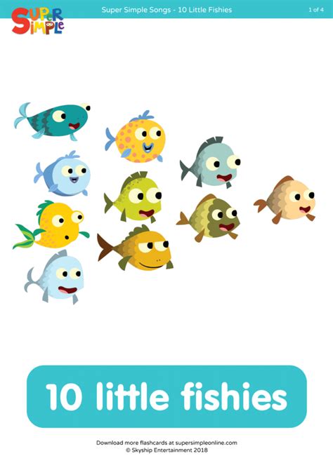 10 Little Fishies - Super Simple Songs | Super simple songs, Flashcards ...