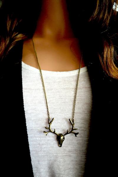 Deer Skull Pendant Necklace : Ava Adorn: Apparel and Accessories