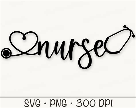 Stethoscope Heart Nurse Svg Nurse Svg Heart Stethoscope Etsy Australia