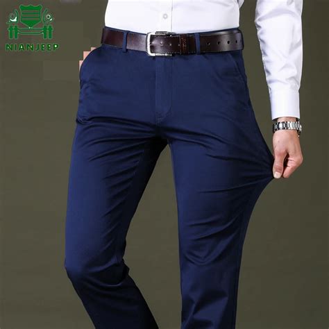 Spring Summer Black Casual Pants Men Cotton Slim Fit Chinos Fashion Men